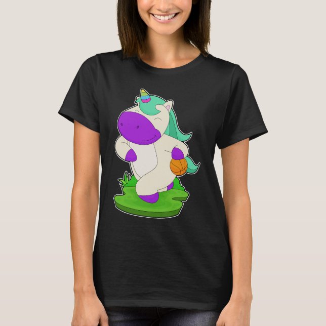 Basketball-spelare i Unicorn Basketball T Shirt (Framsida)