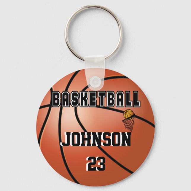 Basketball Sport | DIY Namn & Number Nyckelring (Framsida)