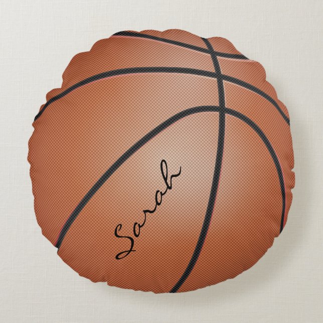 Basketball Sport | DIY NAMN Rund Kudde (Framsidan)