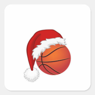 Basketball Sport fläkt Santa-julen Julafton Fyrkantigt Klistermärke