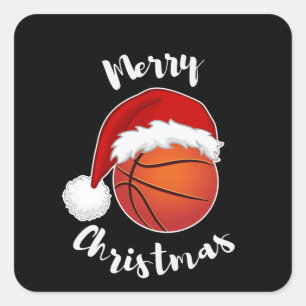 Basketball Sport fläkt Santa-julen Julafton Fyrkantigt Klistermärke