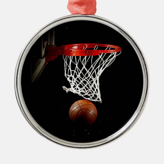 Basketball Sport Motivational Inspirational Julgransprydnad Metall (Framsidan)