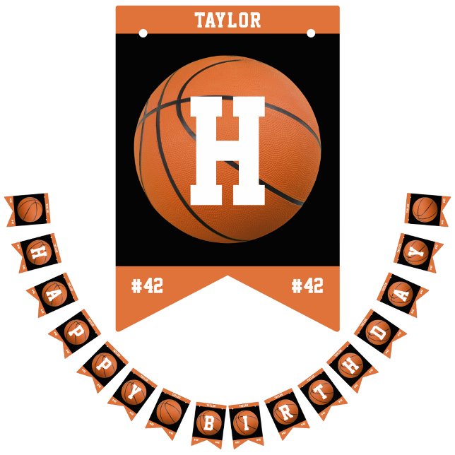 Basketball Sport Team Player Namn Grattis på födel Vimplar (Skapare uppladdad)