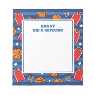 Basketball Sport Theme Personlig Mitzvah Anteckningsblock