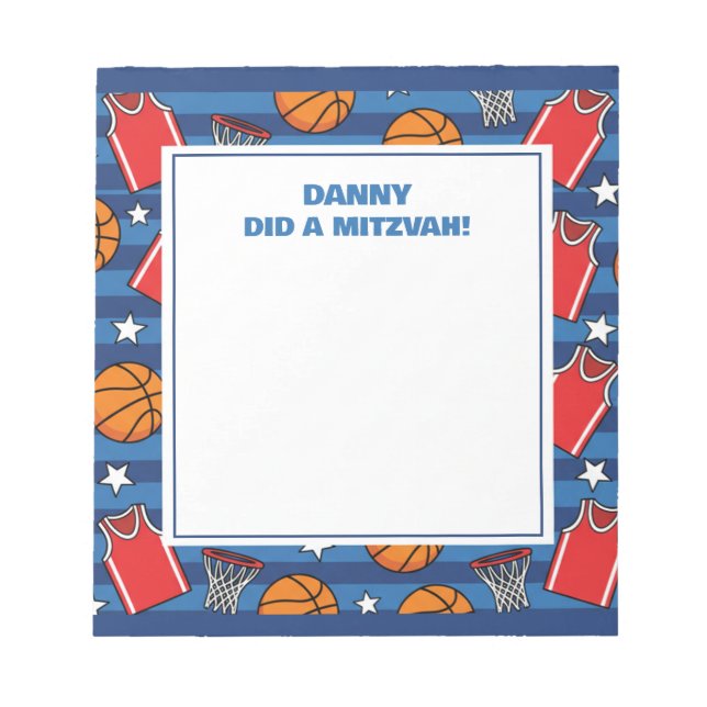 Basketball Sport Theme Personlig Mitzvah Anteckningsblock (Framsida)