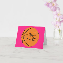 Basketball Sports Födelsedagsfest Rosa Tack Kort