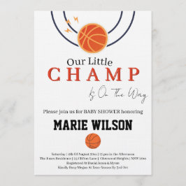 Basketball Sports Girl Boy Favors Baby Shower Inbjudningar