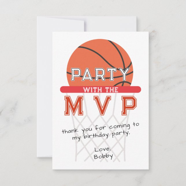 Basketball Sports Jumpman Tema Födelsedag För Alla Tack Kort (Framsida)