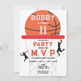 Basketball Sports Jumpman Theme White MVP Birthday Inbjudningar