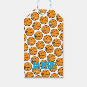 Basketball Sports NAMN Kids Party Roligt Presentetikett