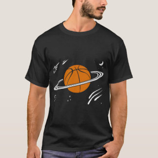 Basketball Sports Planet Saturn Ring Galaxy Space T Shirt