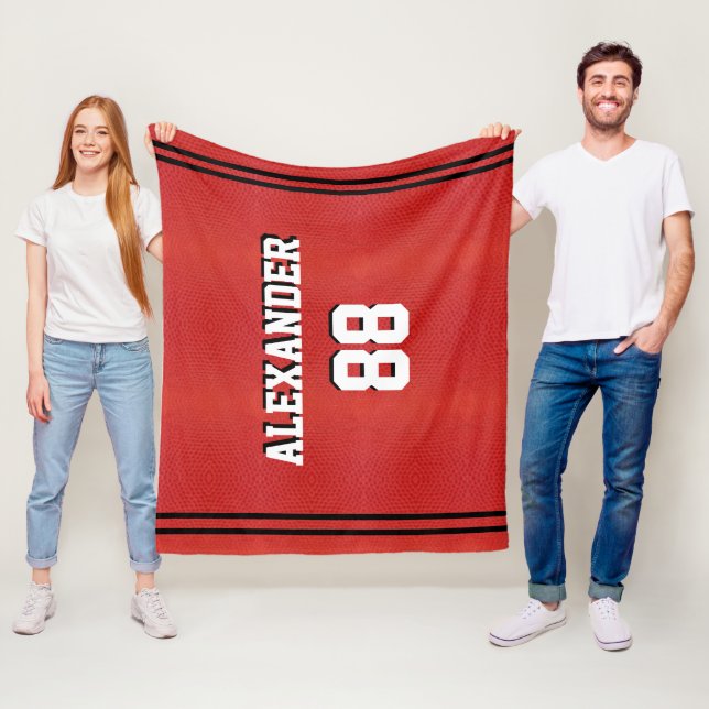 Basketball Sports Team-Personlig Fleecefilt (På plats)