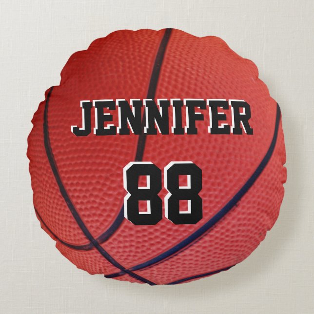 Basketball Sports-teamets anpassade namn Rund Pi Kudde (Framsidan)
