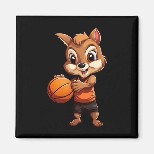 Basketball Squirrel Magnet (Framsidan)