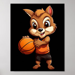 Basketball Squirrel Poster