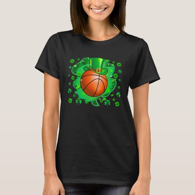 Basketball St Patricks Day Leprechaun Shamrock Boy T Shirt (Framsida)