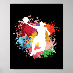 Basketball Stänk Watercolor Poster