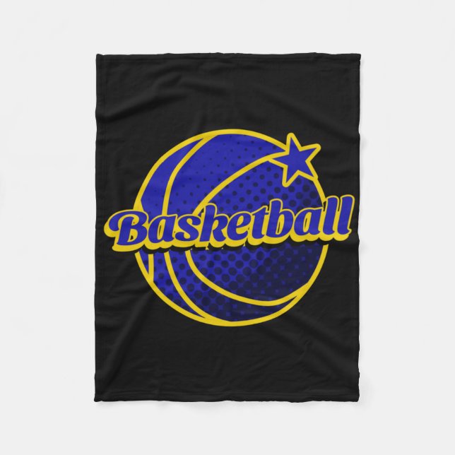 Basketball Star Blue och Gult Fleecefilt (Framsidan)
