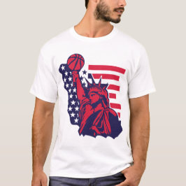 basketball statue liberte usa amerique drapeau des t shirt