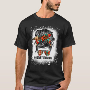 Basketball Stepmamma Life Messy Bun American Flagg T Shirt