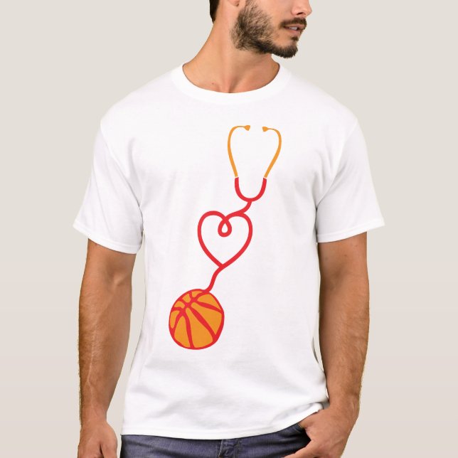 basketball stethoscope coeur love stetoscope 1 t shirt (Framsida)