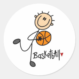 Basketball Stick figur Runt Klistermärke