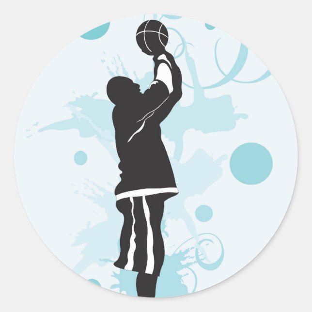 Basketball Sticker Runt Klistermärke (Framsida)