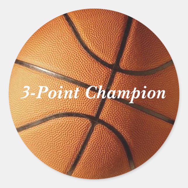 Basketball Sticker Runt Klistermärke (Framsida)