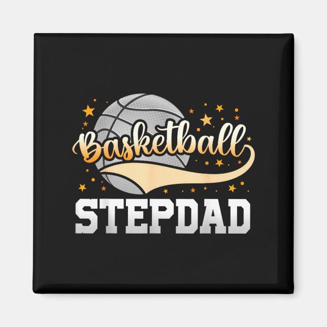 Basketball styvpappa fadersdag  magnet (Framsidan)