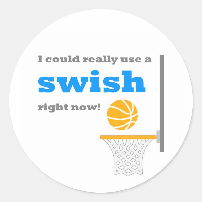 Basketball Swant Sticker Runt Klistermärke (Framsida)