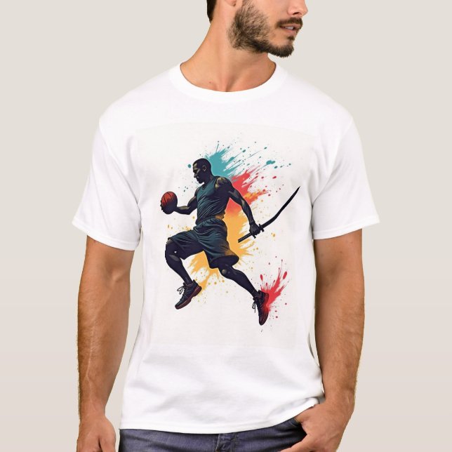 Basketball T-Shirt - Samurai Baller (Framsida)