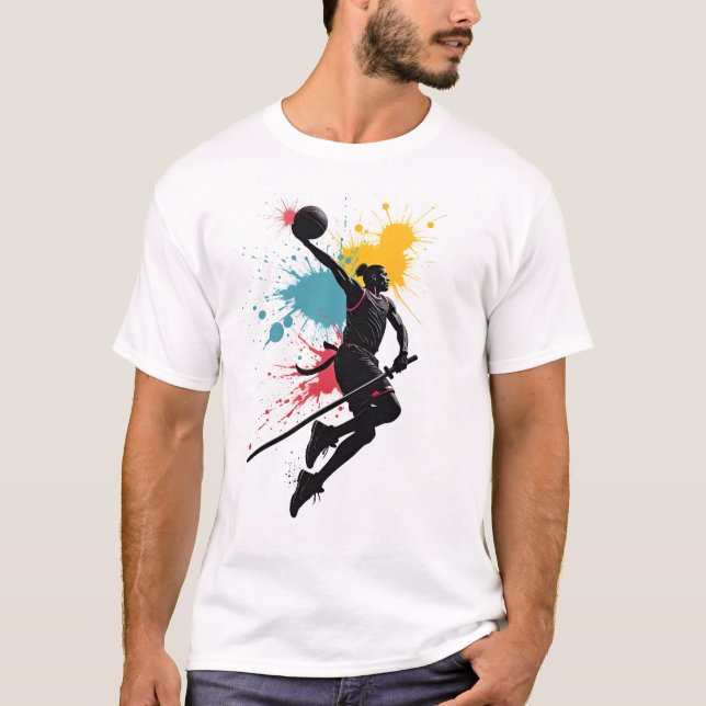 Basketball T-Shirt - Samurai Dunk (Framsida)