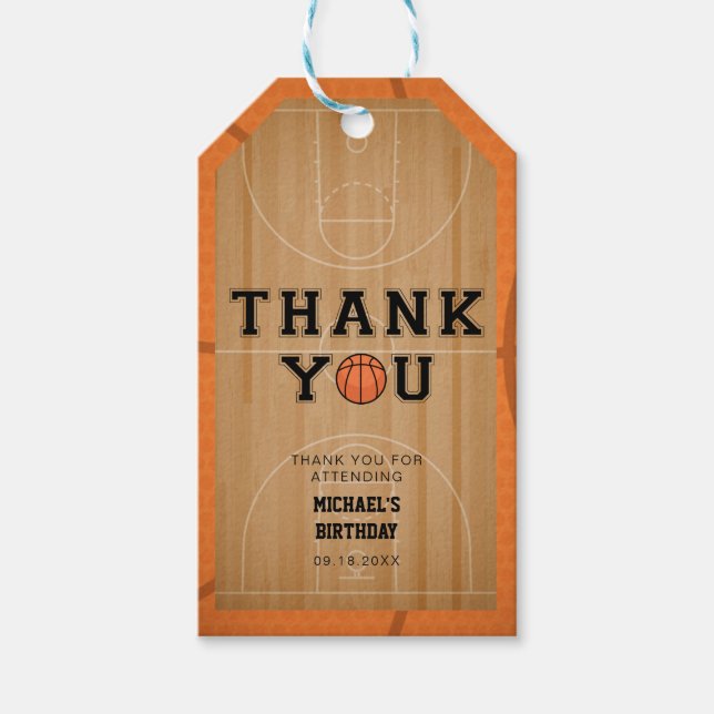 Basketball Tack Gift-Märkre Presentetikett (Framsidan)