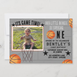 Basketball-tävlingar första födelsedagsinbjudan inbjudningar