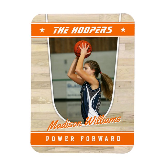 Basketball Team Anpassade Orange Souvenir Magnet (Vertikal)