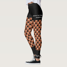 Basketball Team, Namn, Fake Black Kort Leggings