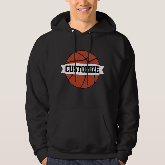 Basketball Team Namn Player Namn och Number Anpass Hoodie (Framsida)