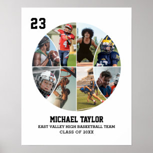 Basketball Team Senior Studenten Photo Collage Poster