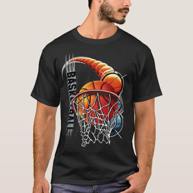 Basketball tecknad-häst t shirt (Framsida)