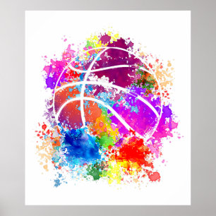 Basketball Teenagers Girls Tonåring Women Baller D Poster