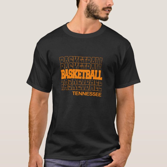 Basketball Tennessee i Modern Stacks Lettering L T Shirt (Framsida)