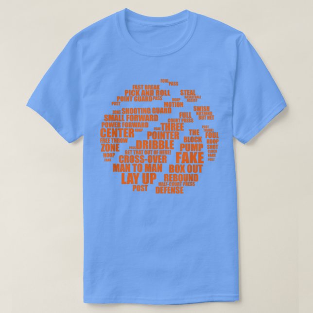 Basketball Terms Motivational Ord Cloud T Shirt (Design framsida)