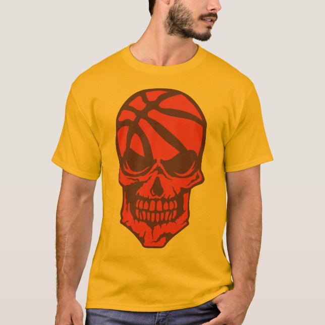 basketball tete de mort logo sport skull 1205 t shirt (Framsida)