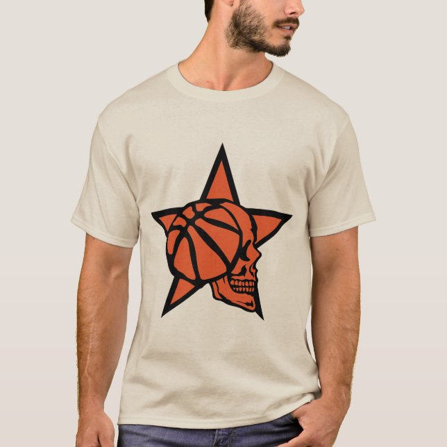 basketball tete de mort profil skull logo sport 40 t shirt (Framsida)