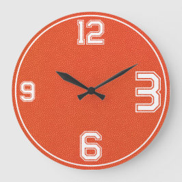 Basketball Textured Sports Clock Stor Klocka