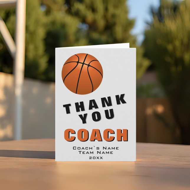 Basketball Thank you Coach Card Tack Kort (Skapare uppladdad)