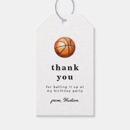 Basketball Thank You Tag Presentetikett