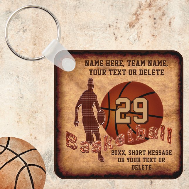 Basketball Thated Party favors, Basketball Nyckelring (Basketball goodie bag ideas. Personalized basketball keychains. Cheap basketball team gifts, boys.)