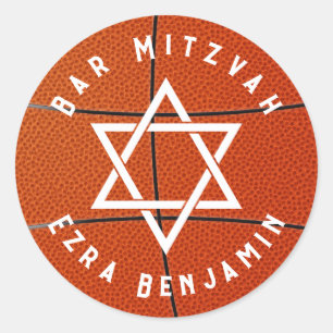 Basketball Theme Golf Pub Mitzvah Runt Klistermärke
