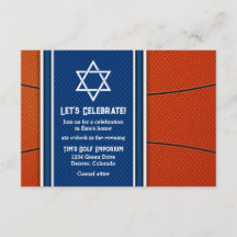 Basketball Theme Pub Mitzvah Reception Inbjudan